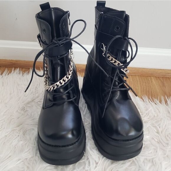 Gothic Black Punk Flatform 9 - Picture 2 of 9